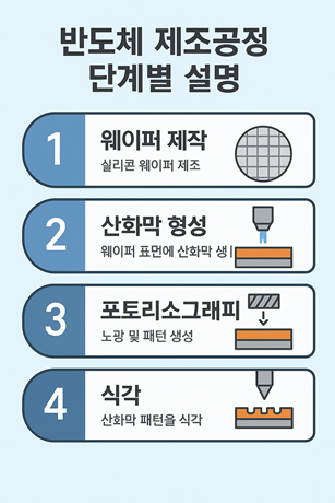 반도체 제조공정 단계 관련 사진