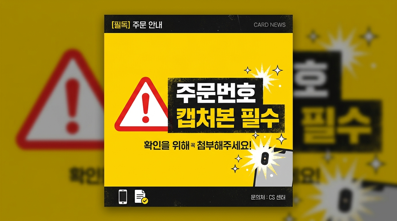 비회원 주문 시 필수 주문번호 캡처 보관