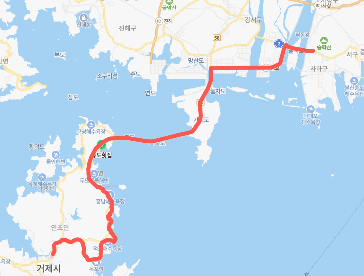 시내직행좌석버스 2000번 노선도