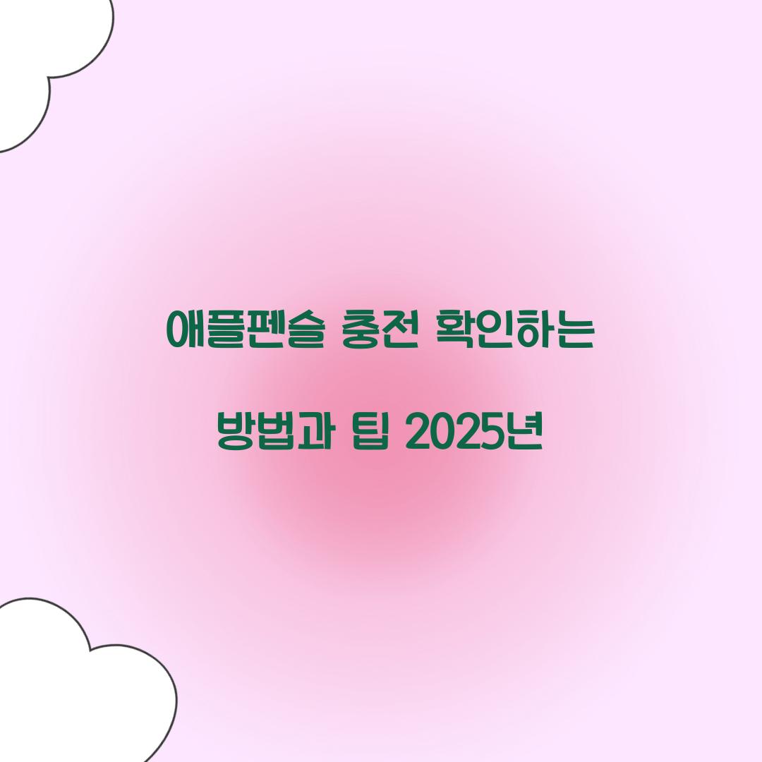 애플펜슬 충전 확인