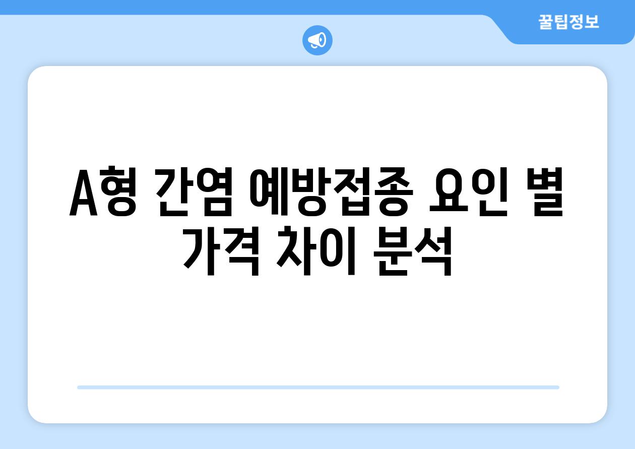 A형 간염 예방접종 요인 별 가격 차이 분석
