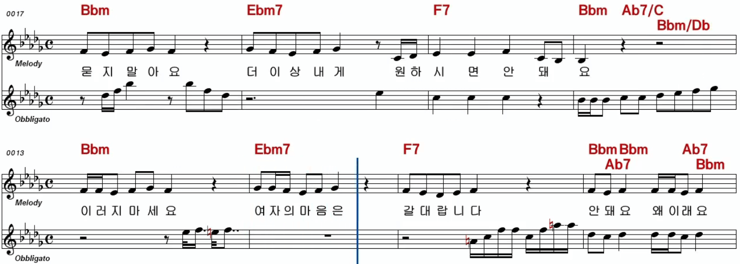장윤정 어머나 악보