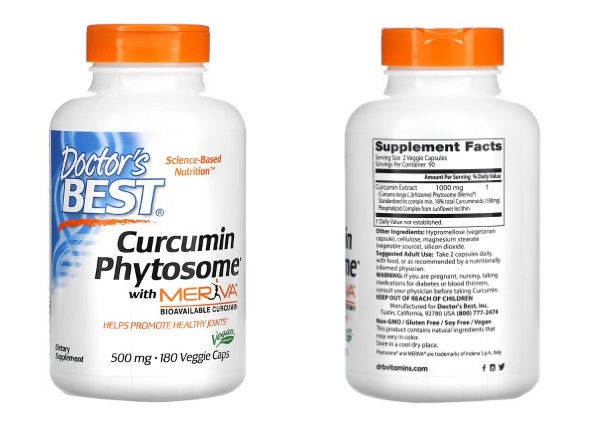 Doctor&#39;s Best&#44; Meriva 함유 Curcumin Phytosome&#44; 500mg&#44; 베지 캡슐 180정