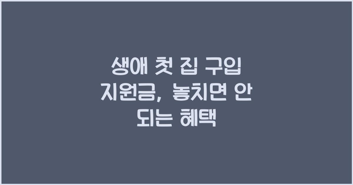 생애 첫 집 구입 지원금