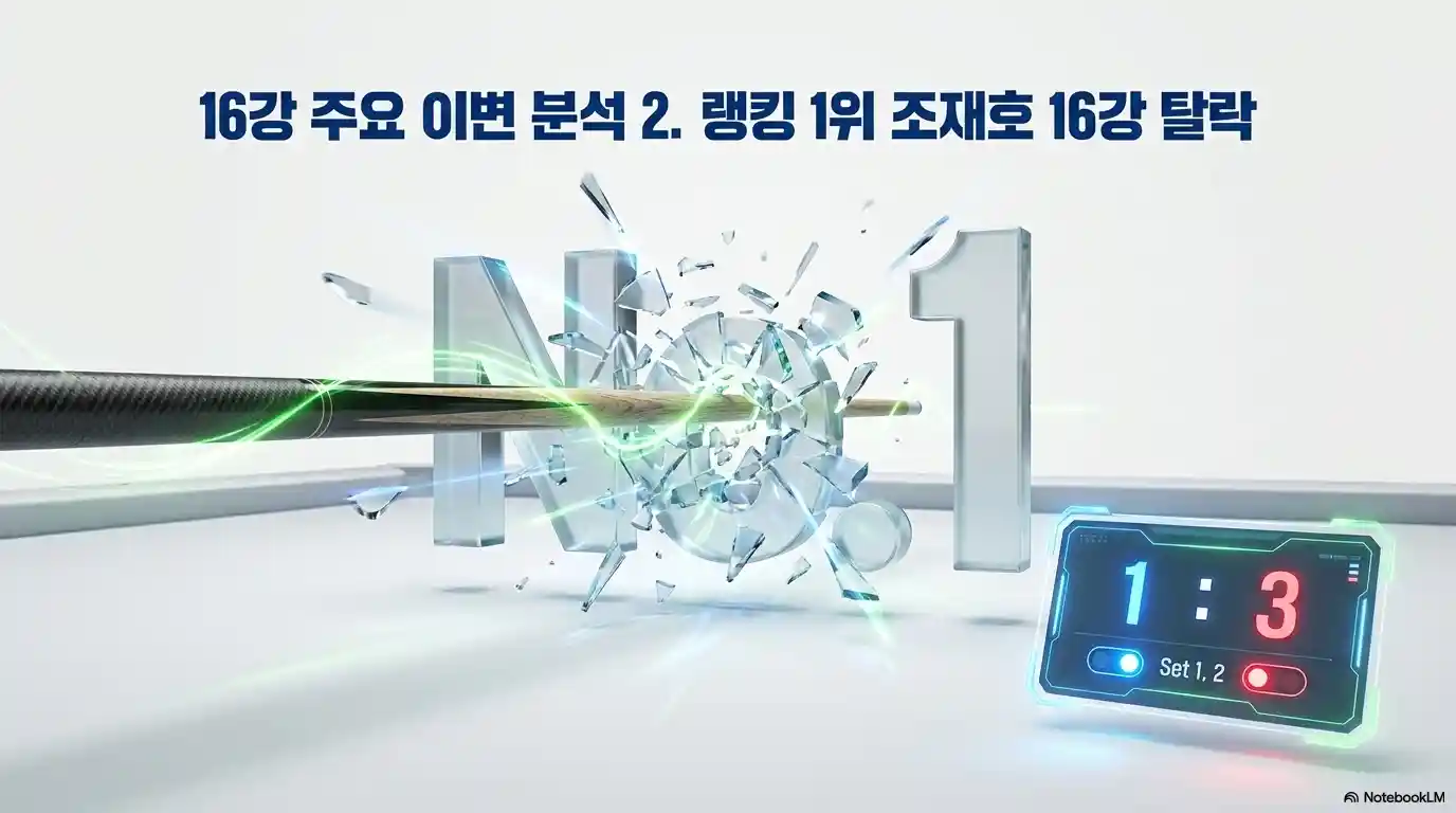 2026 하이원리조트 PBA 투어 16강 이변 - PBA 랭킹 1위 조재호 1대3 패배로 16강 탈락