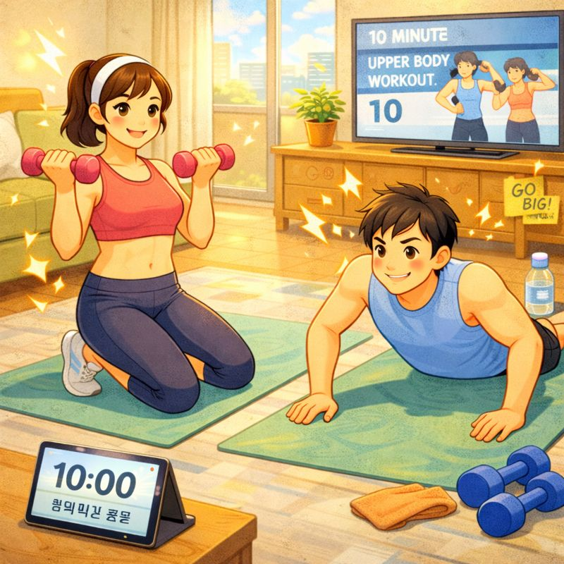 집에서 따라 하는 상체 집중 홈트