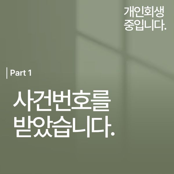 개인회생 사건번호 회생법원 빚 대출 신용불량 독촉 채무