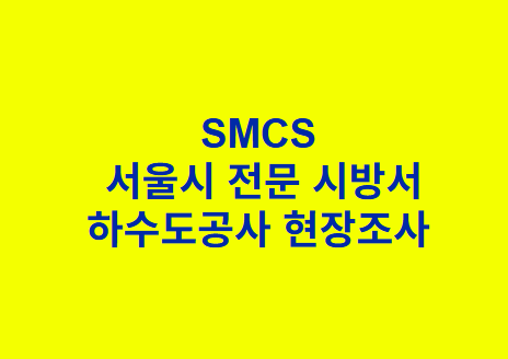 하수도공사 현장조사 SMCS 서울시 전문 시방서
