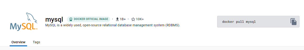 mysql 이미지 다운로드(pull)