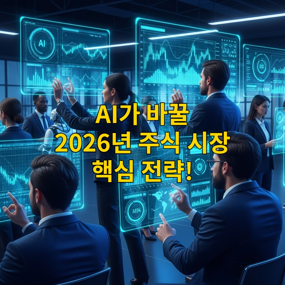 AI가 방대한 데이터를 분석하여 주식 시장의 새로운 트렌드와 패턴을 예측하는 모습을 추상적으로 표현한 이미지. 신경망과 데이터 흐름이 경제 그래프와 결합되어 지능적인 통찰력을 보여준다.