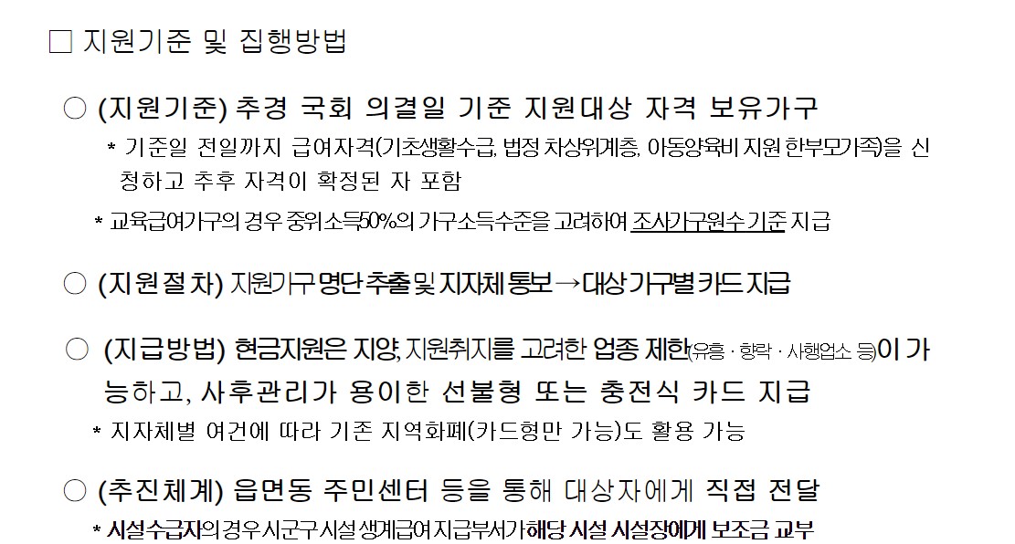 저소득층 긴급생활안정지원금 신청 방법