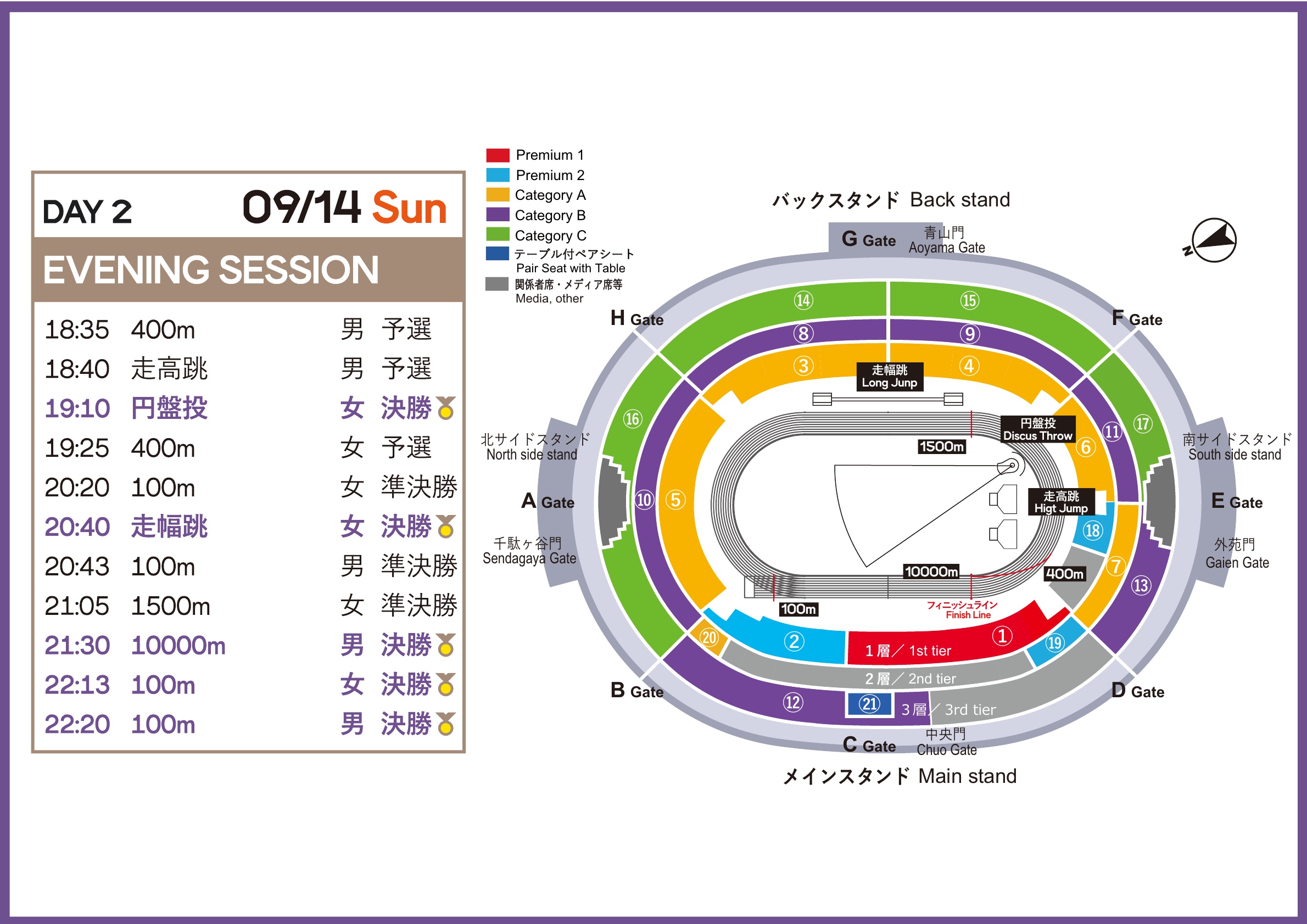 남자 100m 결승 관람 위치