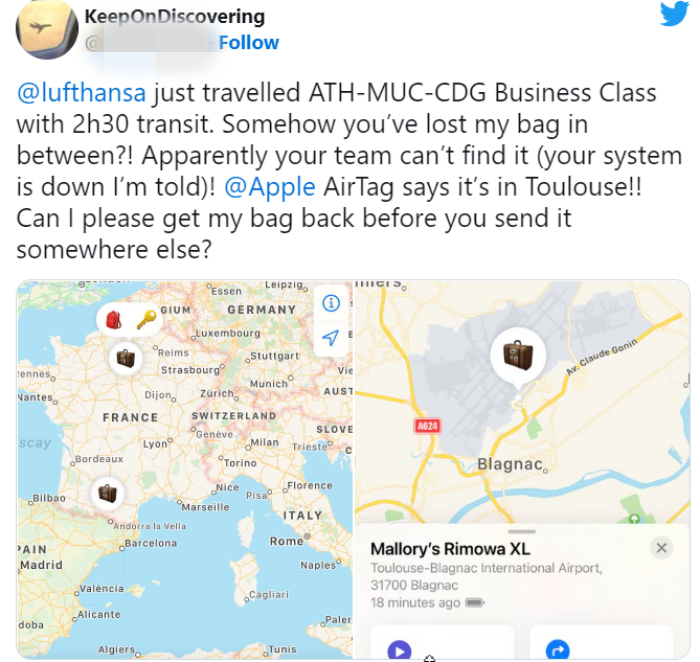 루프트한자-항공사의-수하물-분실-승객-항의글