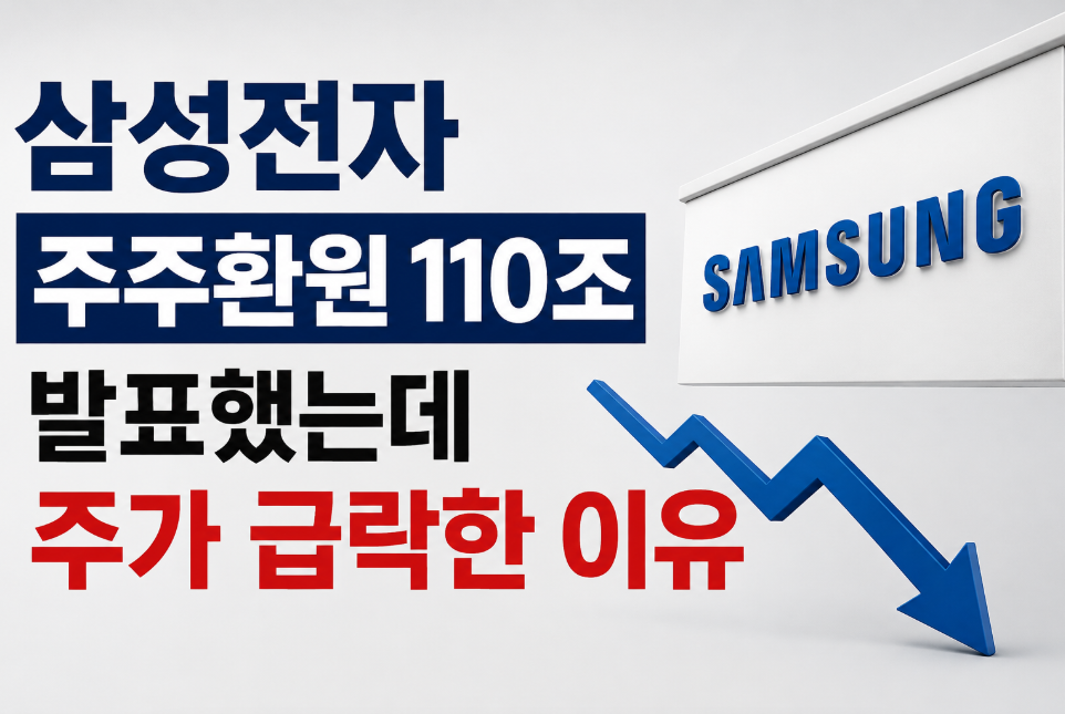 삼성전자 주주환원 110조 발표했는데 주가 급락한 이유