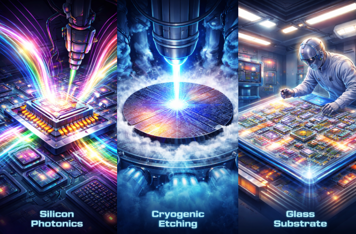 미래 반도체 기술 트렌드 (실리콘 포토닉스, 극저온 식각, 유리 기판)