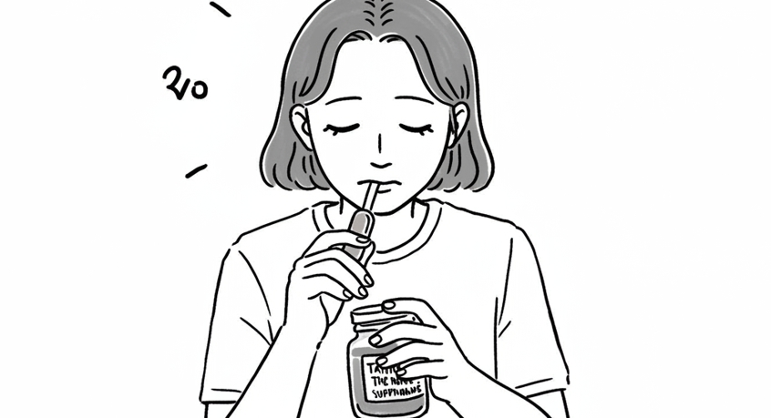 영양제를 먹는 모습-사진