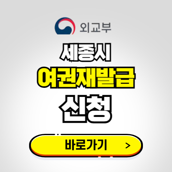 세종시 여권 재발급 온라인 신청하기 ❘ 비용 준비물 가격 기간 보기