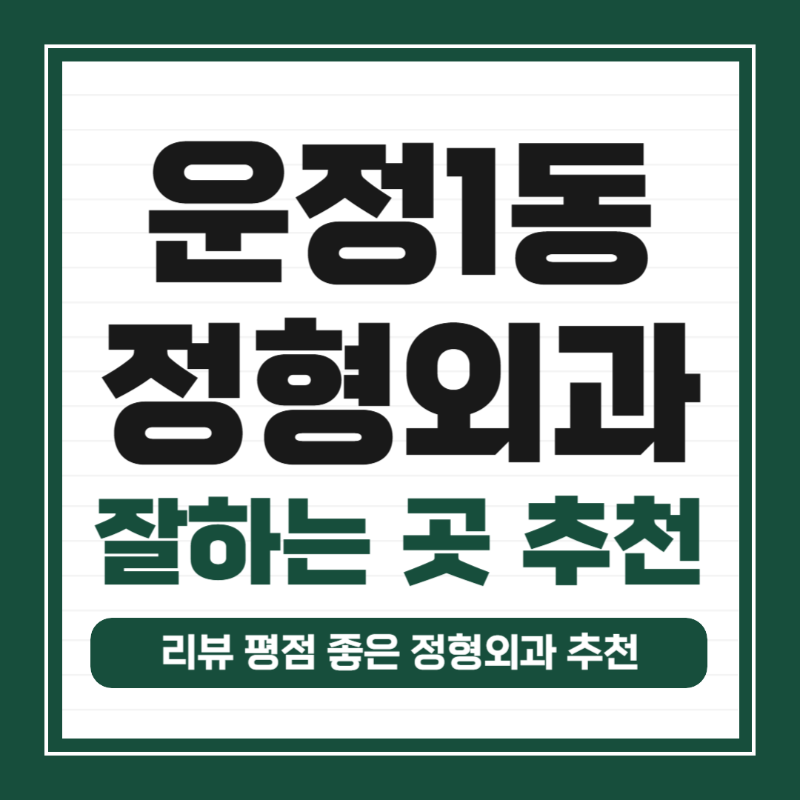 파주시 운정1동 정형외과 유명한 곳 잘하는 곳 추천 TOP 5