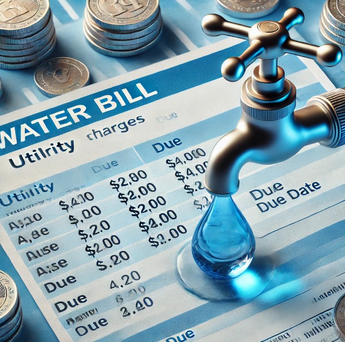 수도세 용지 사진