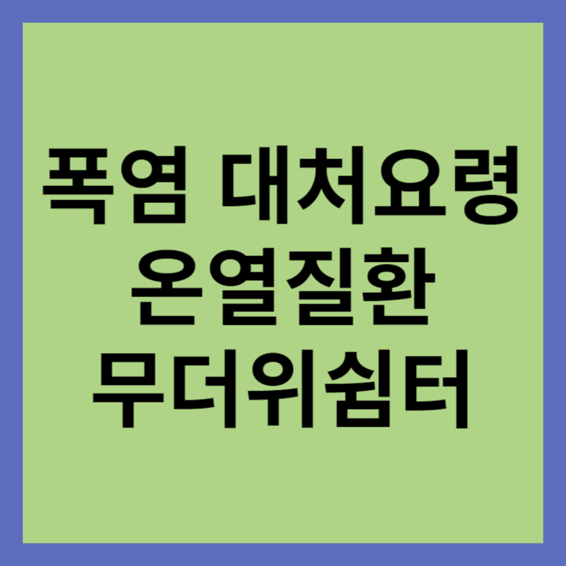 폭염 대처요령, 온열질환, 무더위쉼터