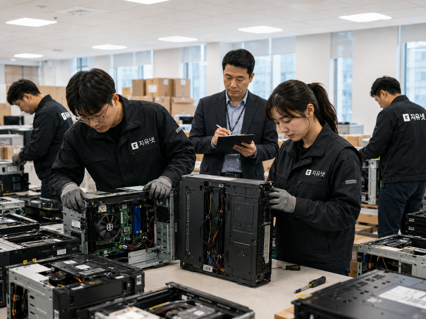 PC 본체 양쪽 덮개를 열어 HDD SSD와 숨은 저장장치 장착 여부를 확인하는 장면