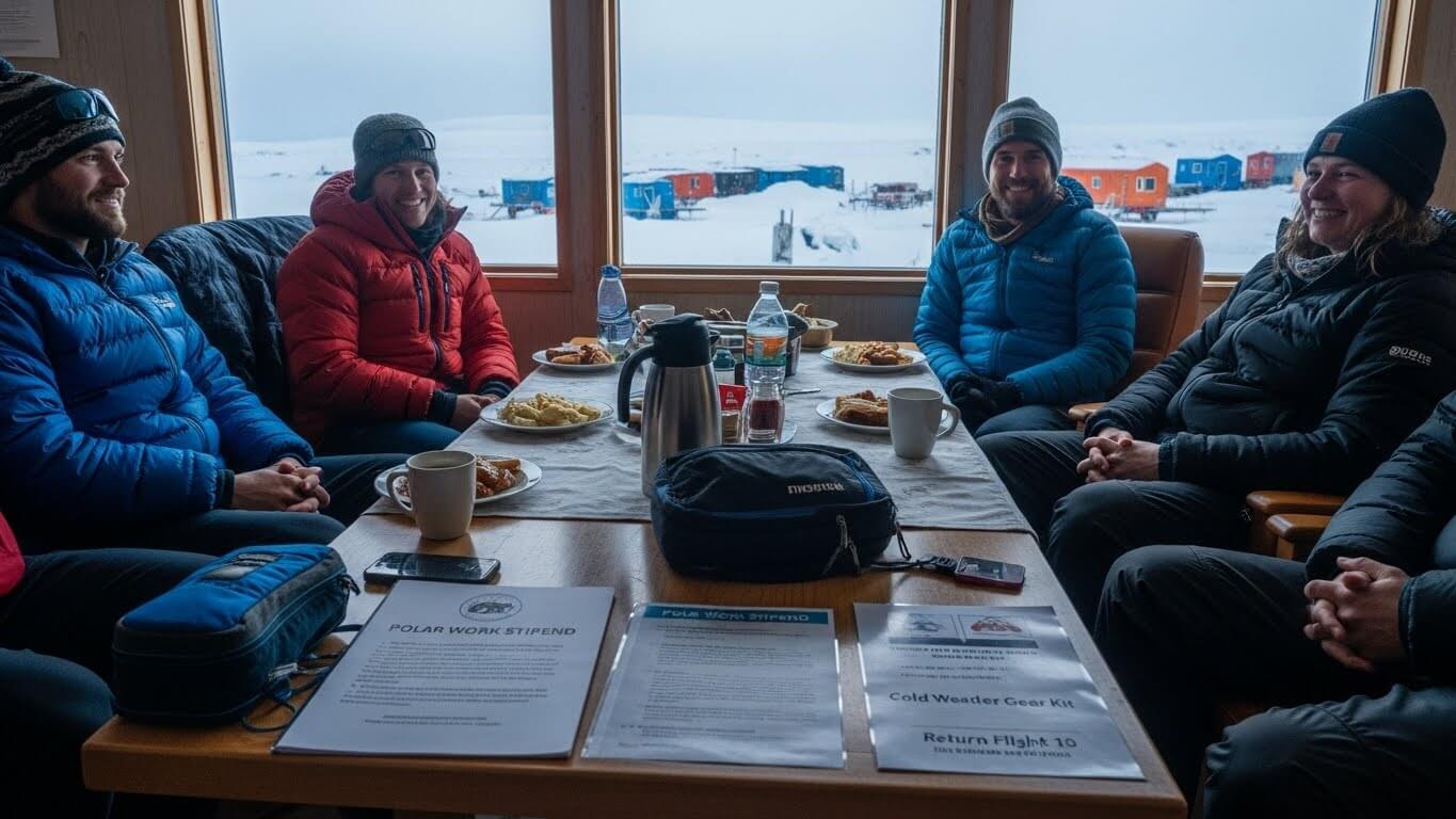 남극 연구소 근무 시 받는 수당과 지원 관련 사진
