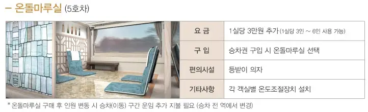 서해금빛열차 온돌마루 예약 방법, 요금, 노선