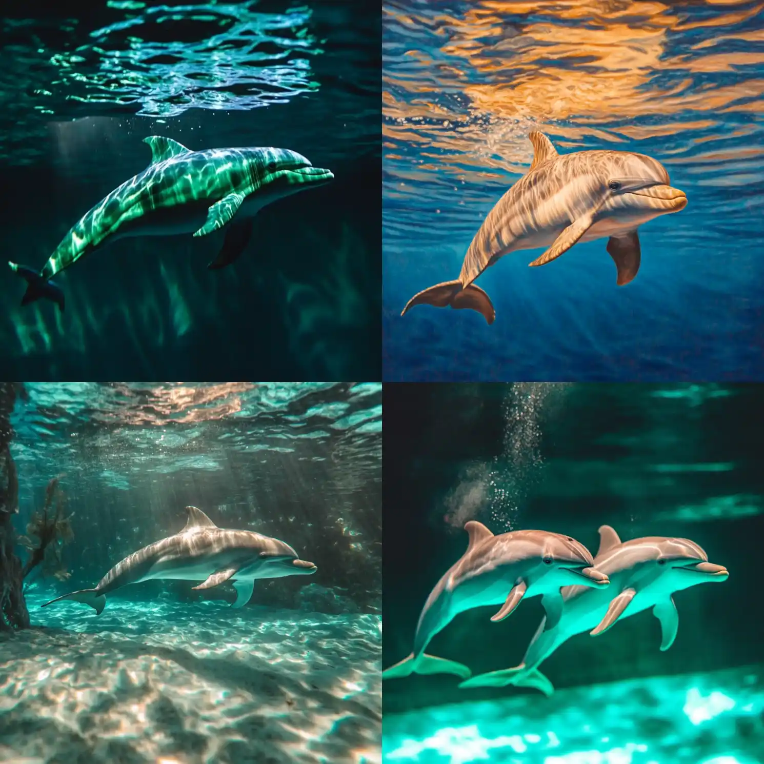 Glowing dolphin underwater --weird 250