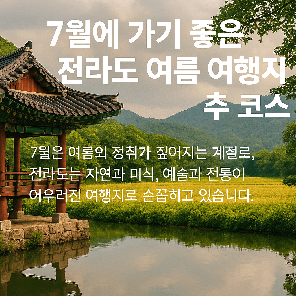 7월에 가기 좋은 전라도 여름 여행지 추천 코스