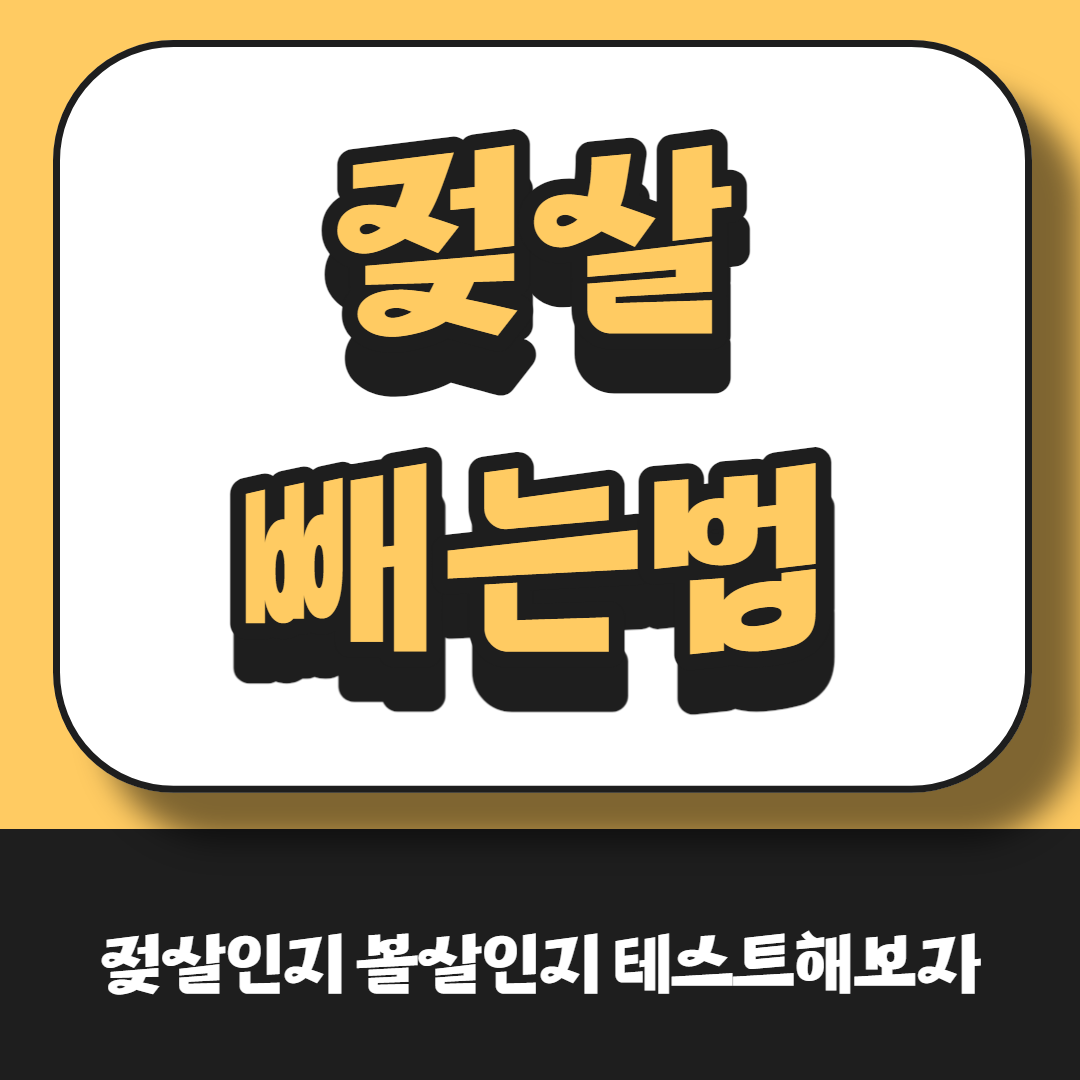 젖살 빼는법