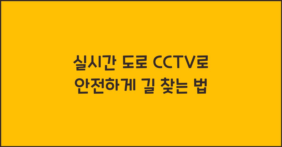 실시간 도로 cctv