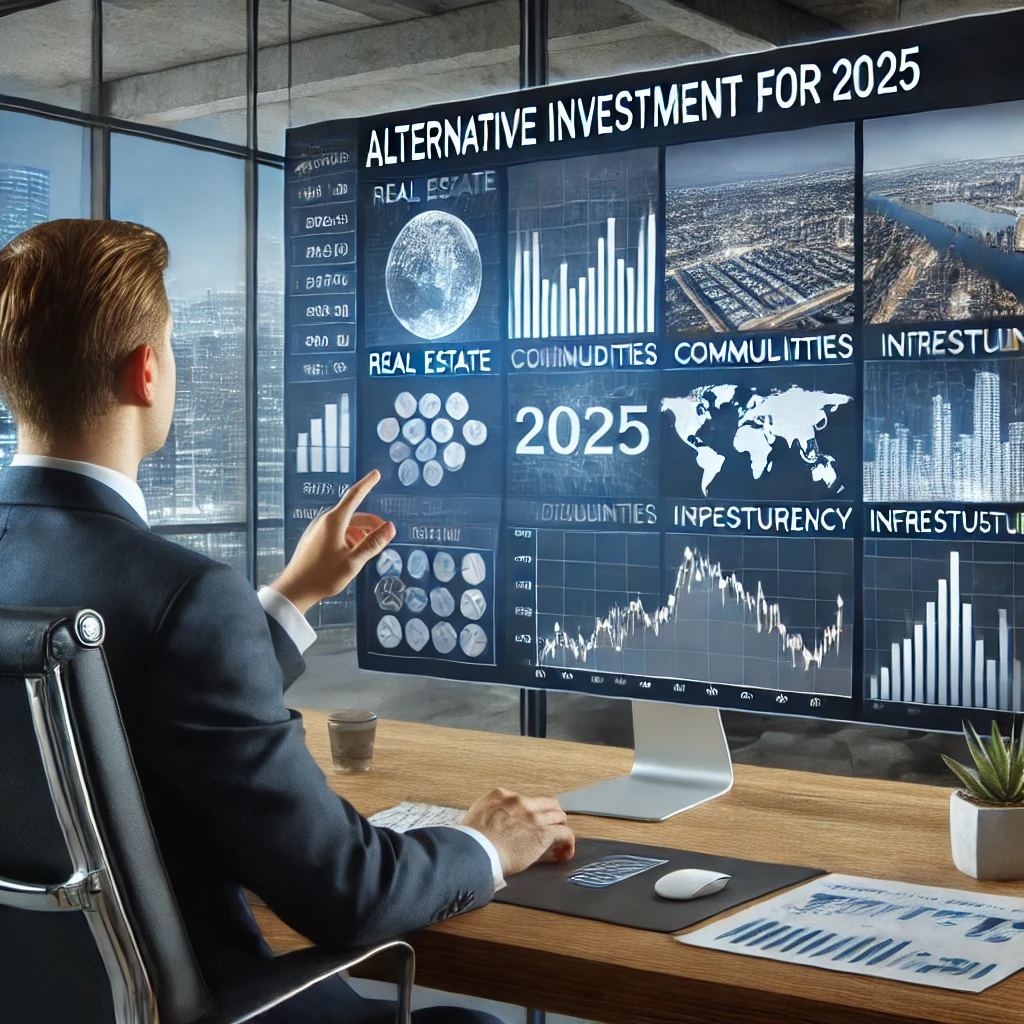 대체 투자 전략을 분석하는 금융 애널리스트의 모습