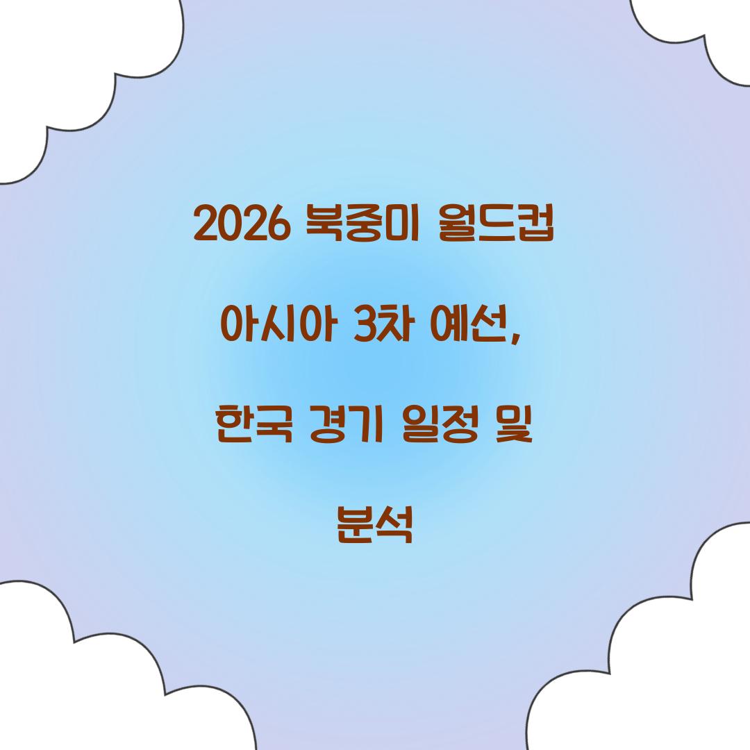 북중미 월드컵 아시아 3차 예선
