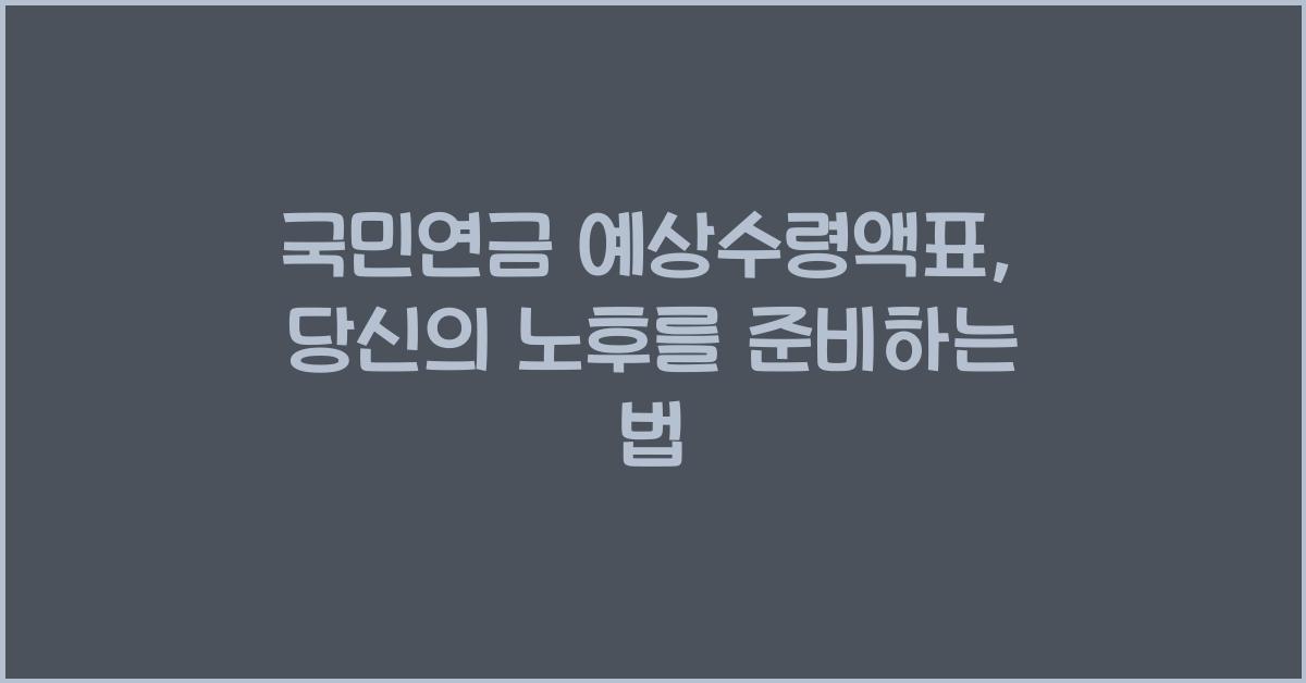 국민연금 예상수령액표