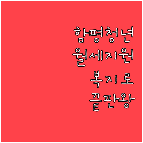 함평군 청년 월세 지원 신청 서류와 ..