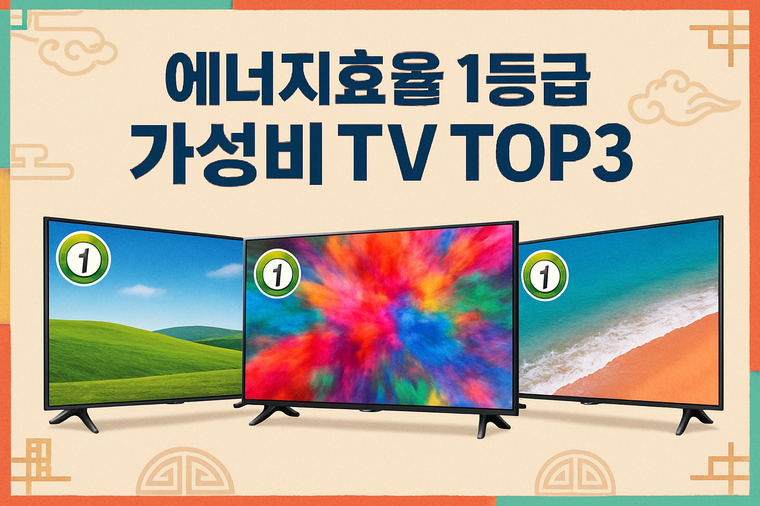 에너지 소비효율 1등급 가전 가성비 TV TOP3