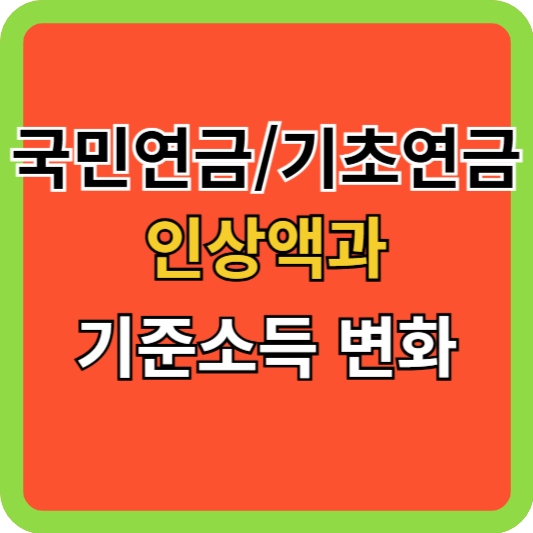 국민연금, 기초연금 인상액과 기준소득 변화