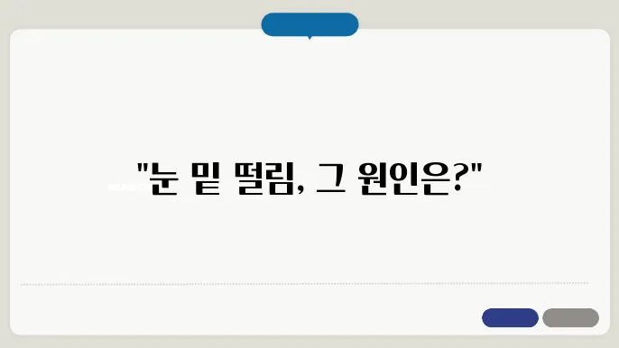 오른쪽 눈밑 떨림