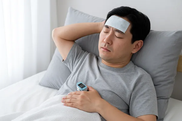 회복 중인 남성의 휴식 모습