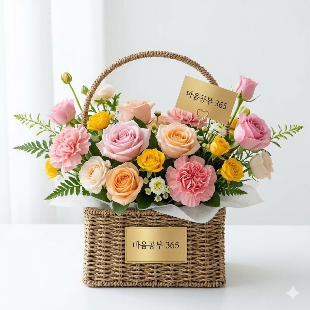 마음공부 365 독자 선물 감사 꽃바구니 이미지.