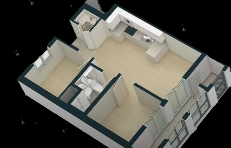 성남시 국민임대 아파느 38형 방구조