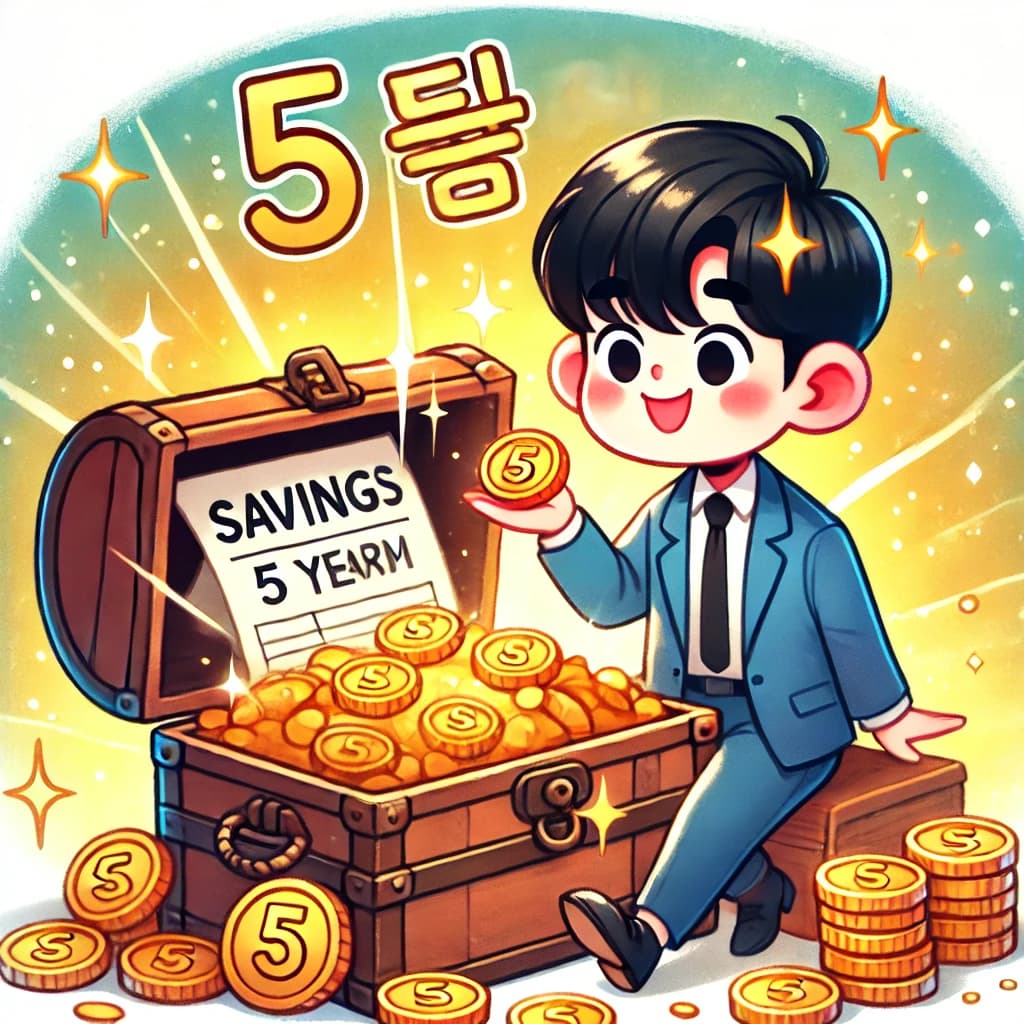 5년 뒤 큰돈으로 돌아온다는 것을 보여주는 예시 사진
