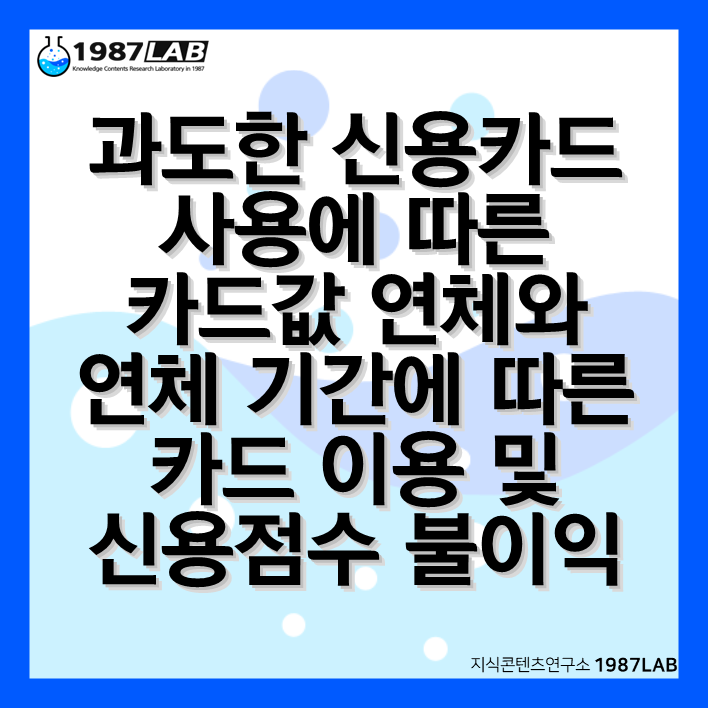 과도한 신용카드 사용에 따른 카드값 연체와 연체 기간에 따른 카드 이용 및 신용점수 불이익