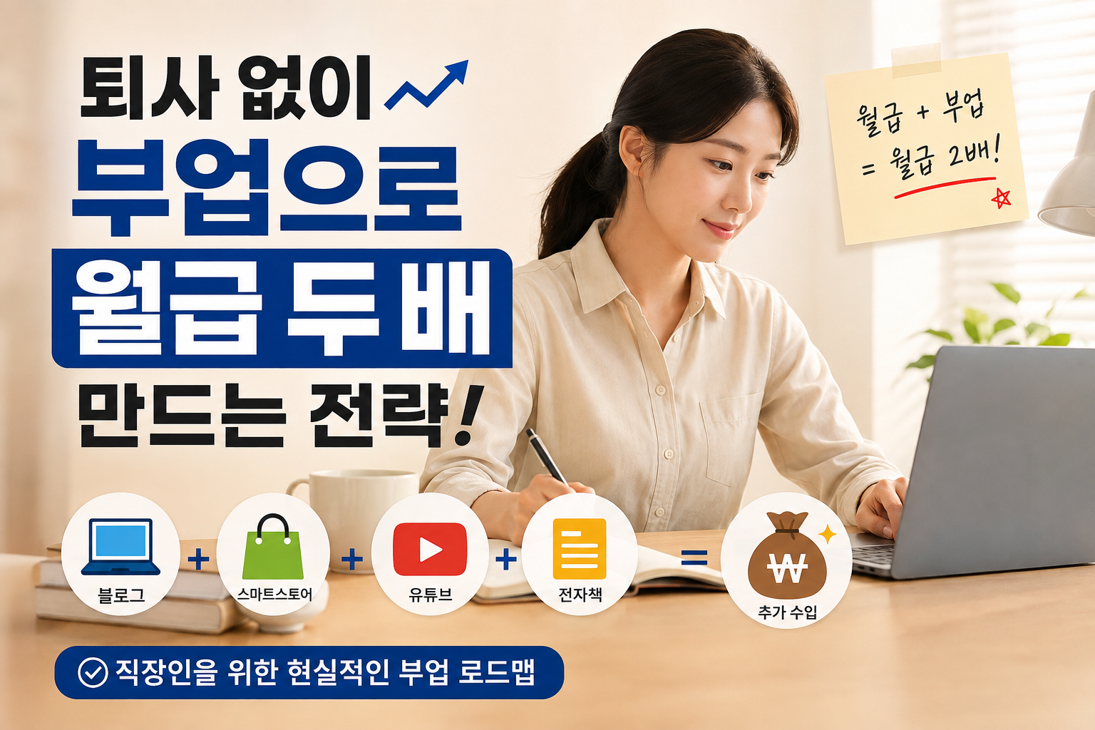 퇴사 없이 부업으로 월급 두 배 만드는 전략!