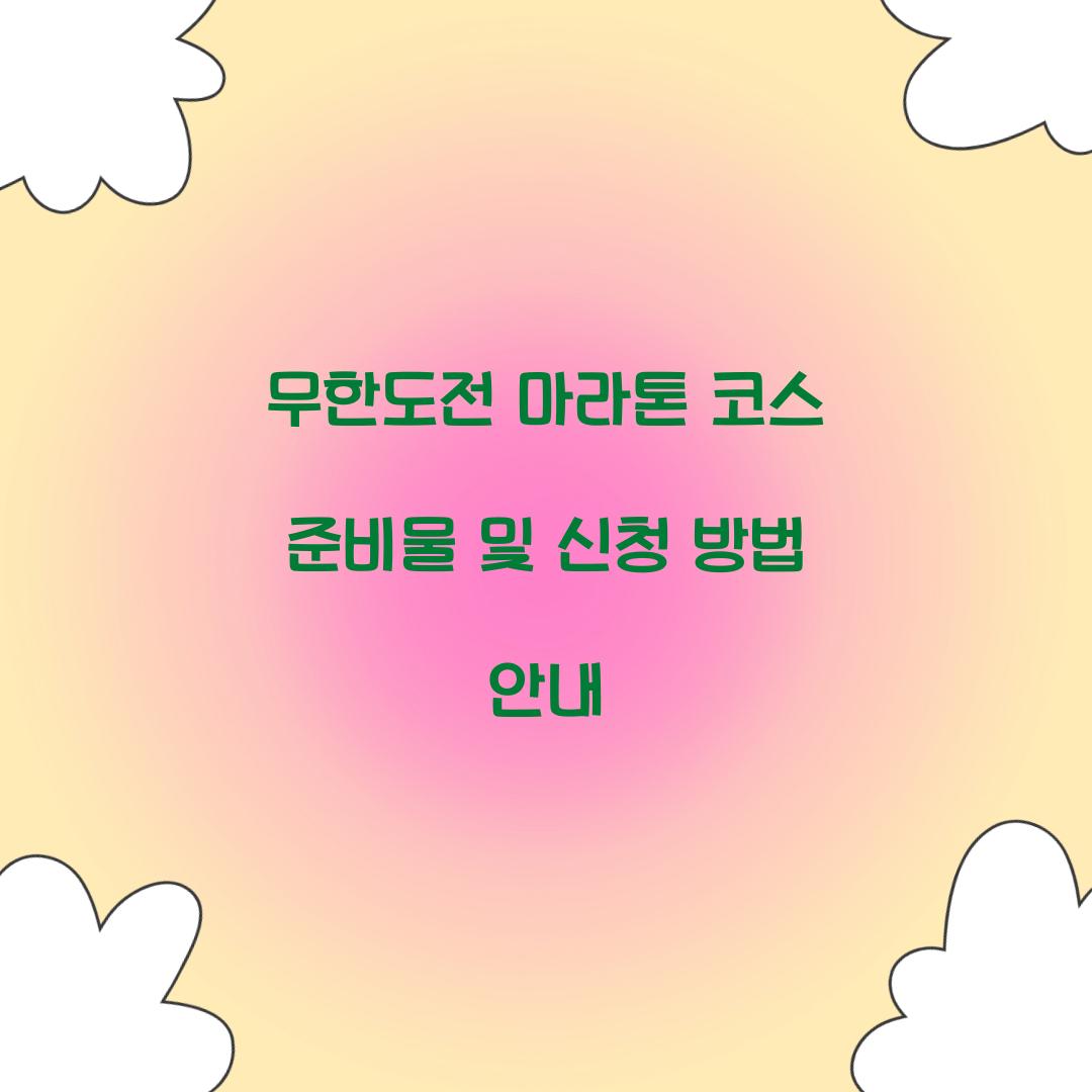 무한도전 마라톤 코스