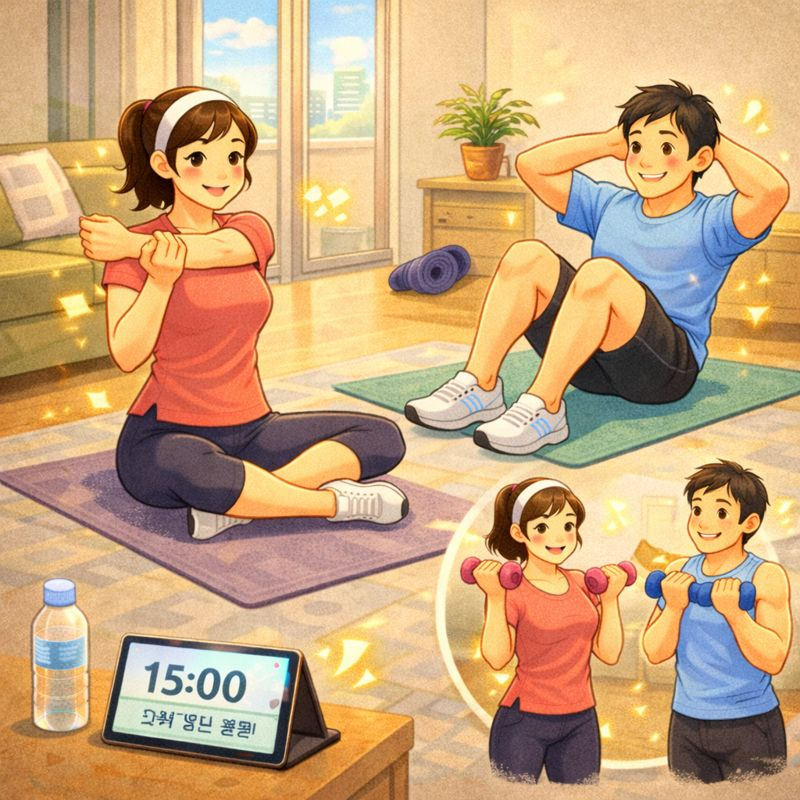 40대도 가능한 무리 없는 홈트 루틴