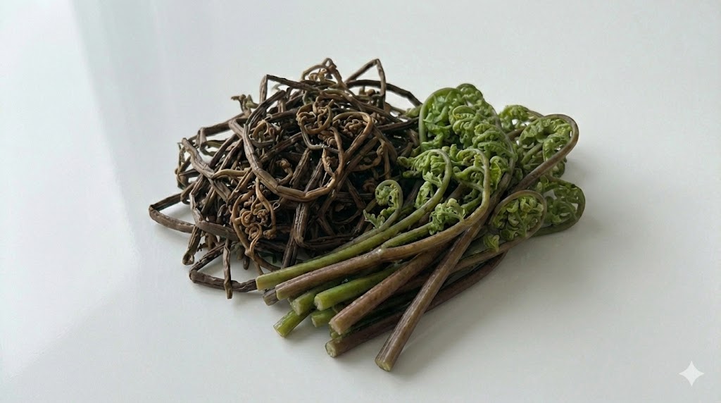 풍부한 식이섬유가 장 운동을 돕고 칼륨 성분이 체내 노폐물 배출하는데 좋은 고사리