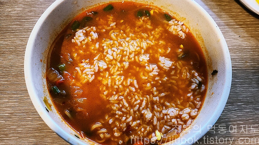 훼드라-최루탄해장라면-공기밥-맛