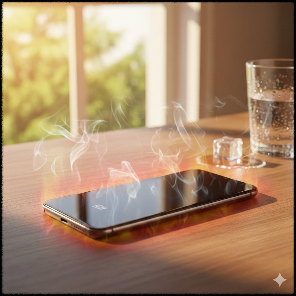 과열 때문에 자동으로 꺼진 스마트폰 모습