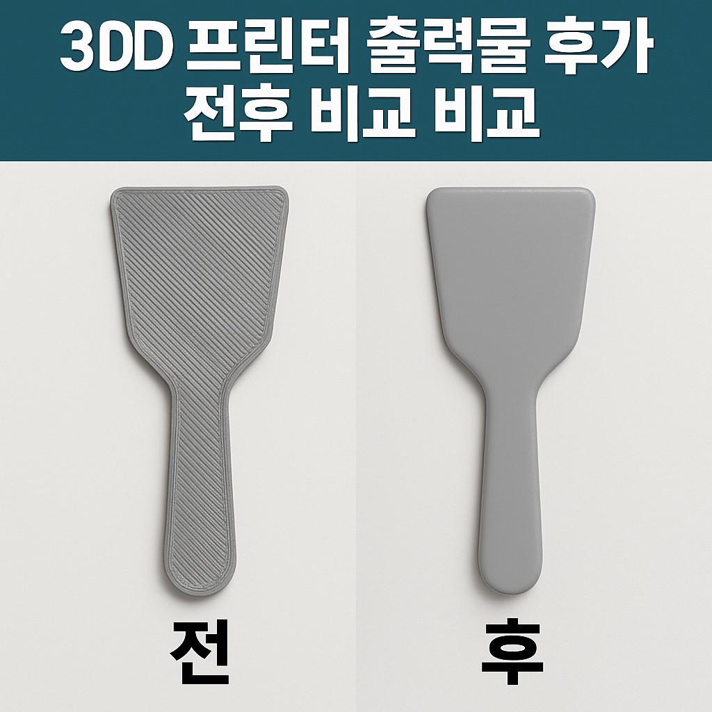 3D 프린터 출력물 후가공 전후 비교 대표 이미지
